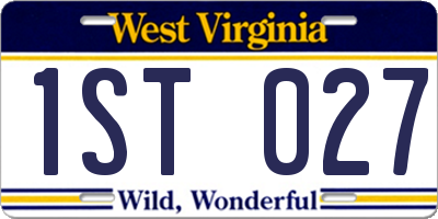 WV license plate 1ST027