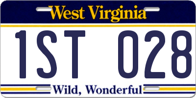 WV license plate 1ST028