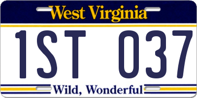 WV license plate 1ST037