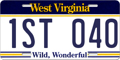 WV license plate 1ST040