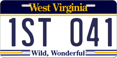 WV license plate 1ST041