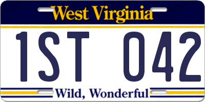 WV license plate 1ST042