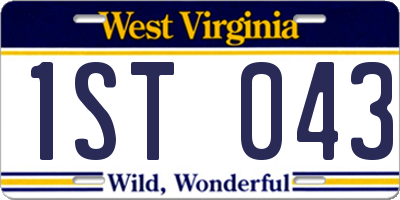 WV license plate 1ST043