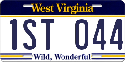WV license plate 1ST044