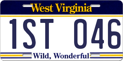 WV license plate 1ST046