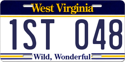 WV license plate 1ST048