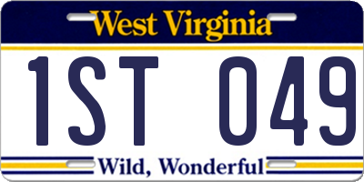 WV license plate 1ST049