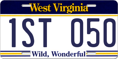 WV license plate 1ST050