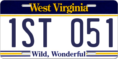 WV license plate 1ST051