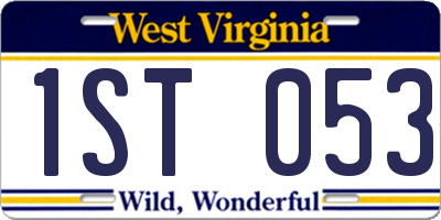 WV license plate 1ST053