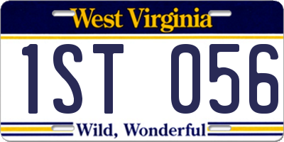 WV license plate 1ST056