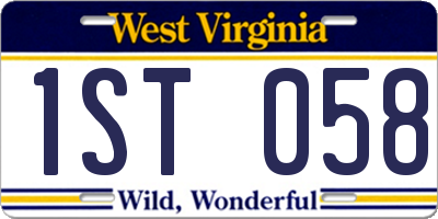 WV license plate 1ST058