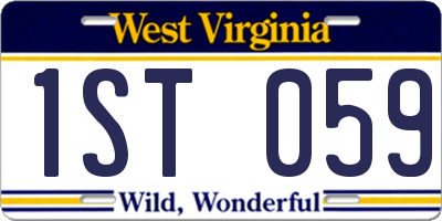 WV license plate 1ST059