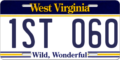 WV license plate 1ST060