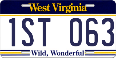 WV license plate 1ST063