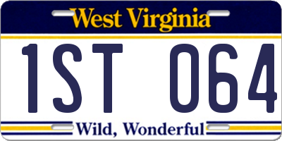 WV license plate 1ST064