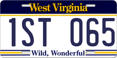 WV license plate 1ST065
