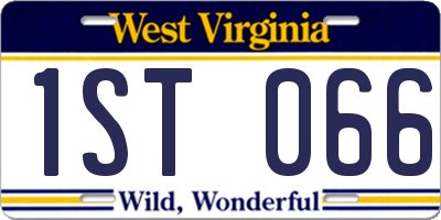 WV license plate 1ST066