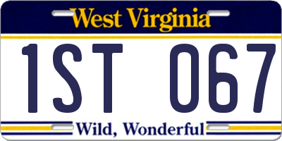 WV license plate 1ST067