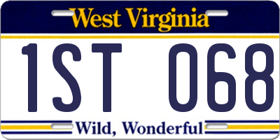 WV license plate 1ST068