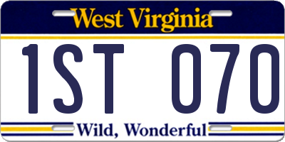 WV license plate 1ST070