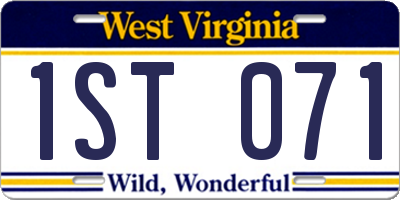 WV license plate 1ST071