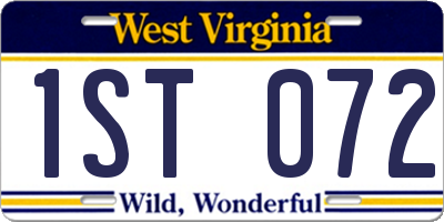 WV license plate 1ST072