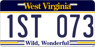 WV license plate 1ST073