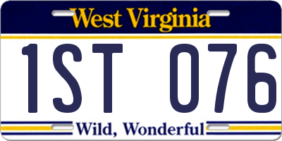 WV license plate 1ST076