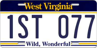 WV license plate 1ST077