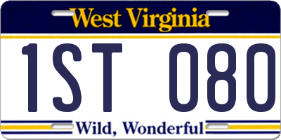 WV license plate 1ST080