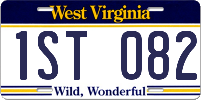 WV license plate 1ST082