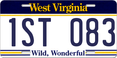 WV license plate 1ST083