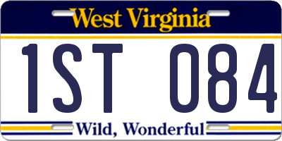 WV license plate 1ST084
