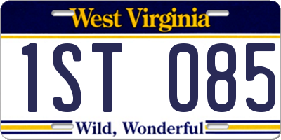 WV license plate 1ST085
