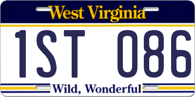 WV license plate 1ST086