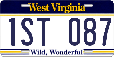 WV license plate 1ST087