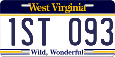 WV license plate 1ST093