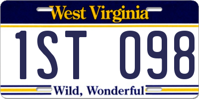 WV license plate 1ST098