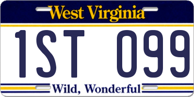 WV license plate 1ST099