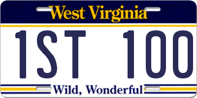 WV license plate 1ST100