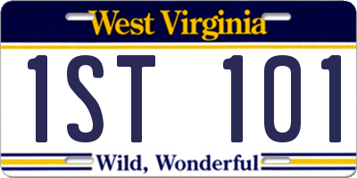 WV license plate 1ST101