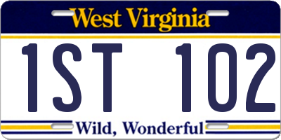WV license plate 1ST102