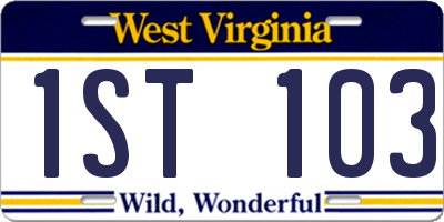 WV license plate 1ST103