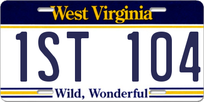 WV license plate 1ST104