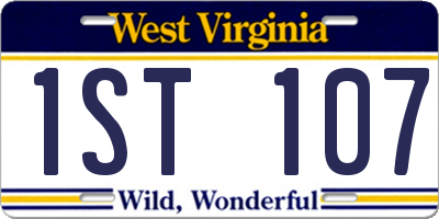 WV license plate 1ST107