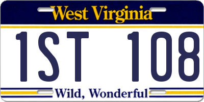 WV license plate 1ST108