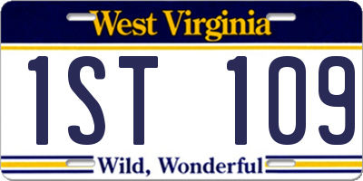 WV license plate 1ST109