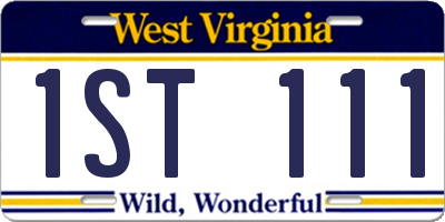 WV license plate 1ST111