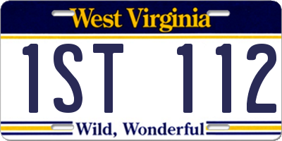 WV license plate 1ST112